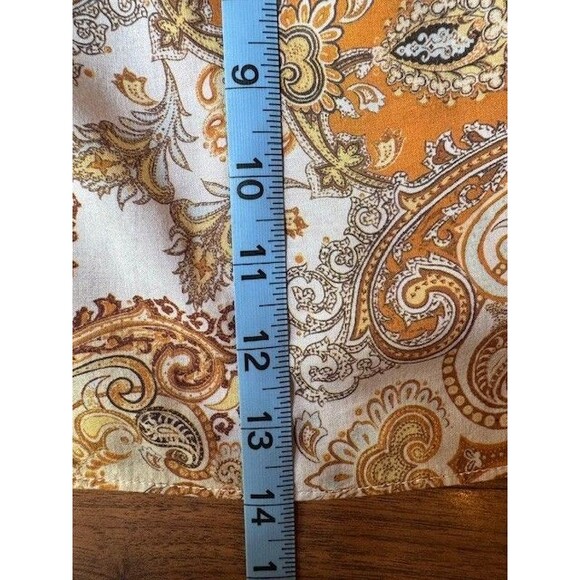 H&M Womens Orange Sleeveless Tank Top Cami Flowy Paisley Top Shirt‎ Sz 8 MED - Picture 12 of 12